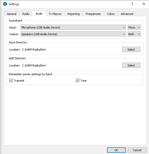 Xeigu g-106 wsjtx configuration audio dialog box